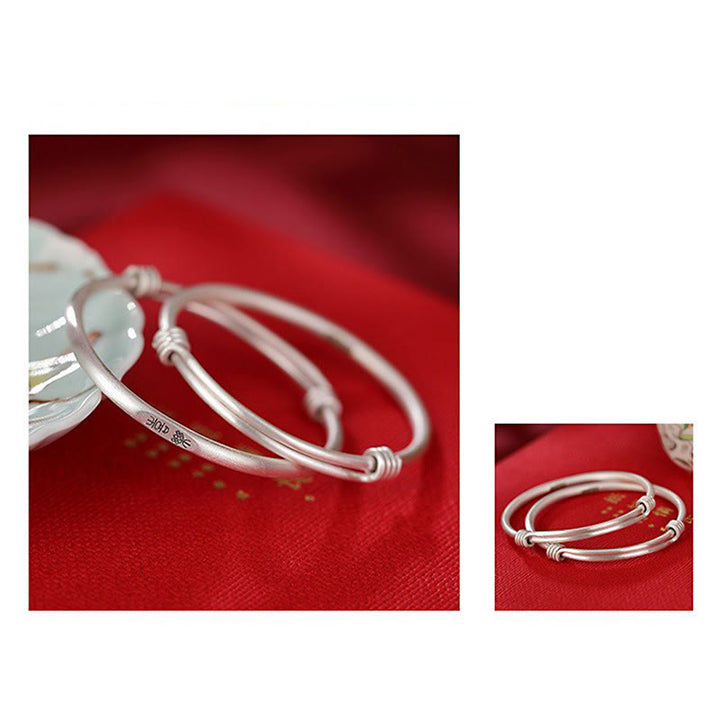 Buddha Stones 999 Sterling Silver Peace And Joy Protection Kids Child Bracelet Bangle - image 11