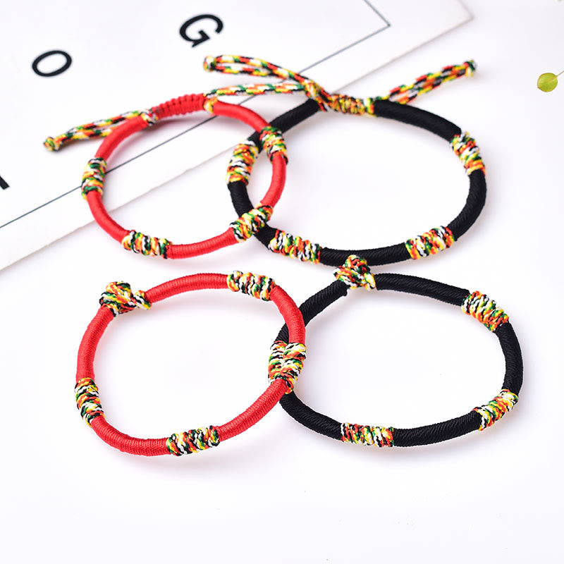 Buddha Stones Tibetan Handmade Colorful King Kong Knot Lucky Protection Braid String Bracelet - image 1