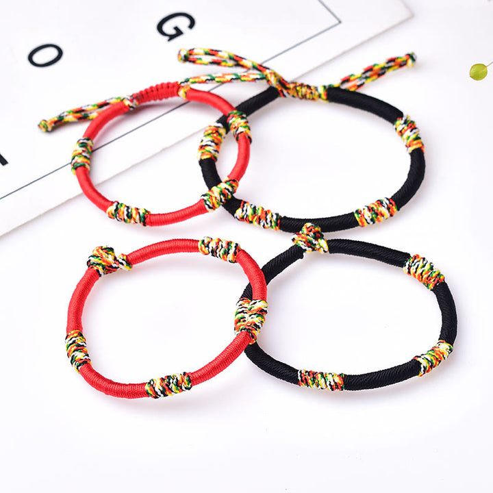 Buddha Stones Tibetan Handmade Colorful King Kong Knot Lucky Protection Braid String Bracelet - image 1
