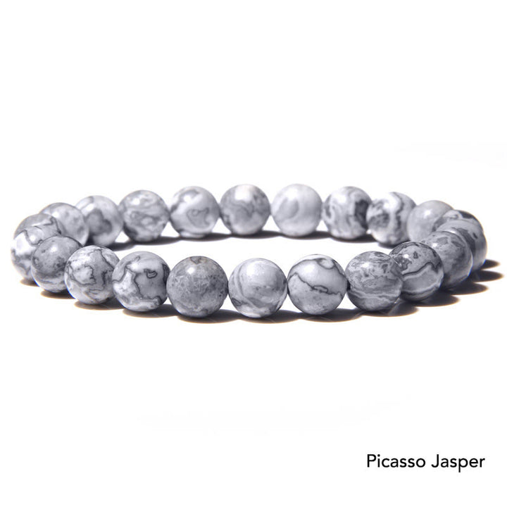 Natural Agate Stone Crystal Balance Beaded Bracelet - Picasso Jasper - image 41