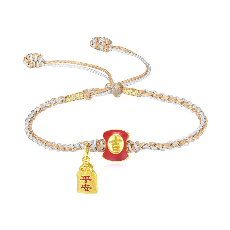 Buddha Stones 925 Sterling Silver Handmade Auspicious Chinese Character Blessing Braided String Bracelet - image 11