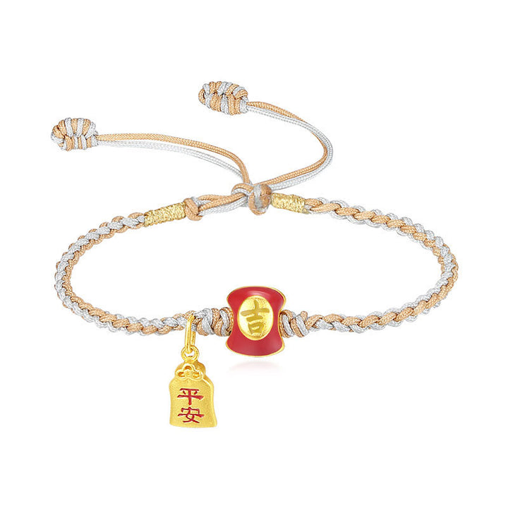 Buddha Stones 925 Sterling Silver Handmade Auspicious Chinese Character Blessing Braided String Bracelet - image 11
