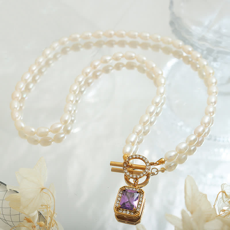 Pearl Zircon Wealth Charm Necklace Pendant - image 7