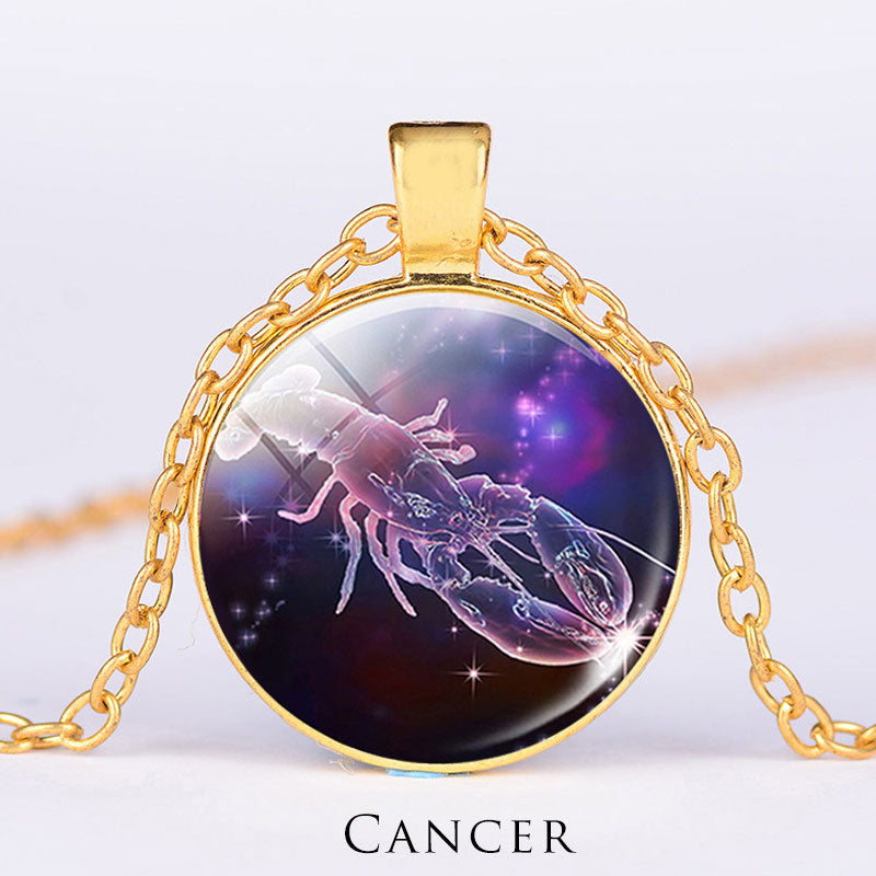 12 Constellations of the Zodiac Moon Starry Sky Protection Blessing Necklace Pendant - image 8