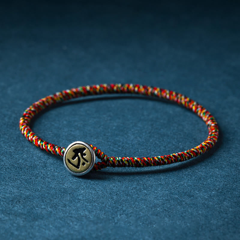 Buddha Stones Handmade 925 Sterling Silver Chinese Zodiac Natal Buddha Protection Colorful Rope Bracelet - image 9