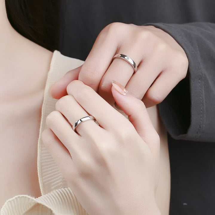 Buddha Stones 925 Sterling Silver Sun Moon Protection Adjustable Couple Ring - image 2