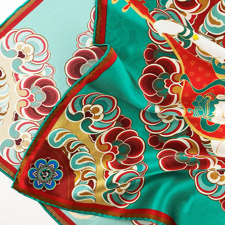 Buddha Stones Dunhuang Rebound Pipa Flying Frescoes 100% Mulberry Silk Scarf Premium Grade 6A Dunhuang Shawl - image 20