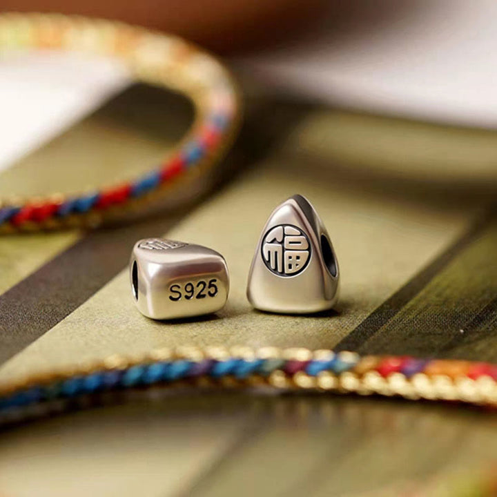 Buddha Stones 925 Sterling Silver Fu Character Zongzi Pattern Multicolored String Luck Handmade Braided Bracelet - image 20