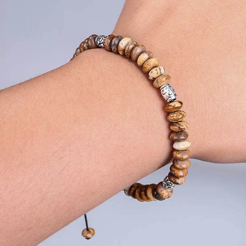 Buddha Stones Picture Jasper Positive Beads String Bracelet - image 3