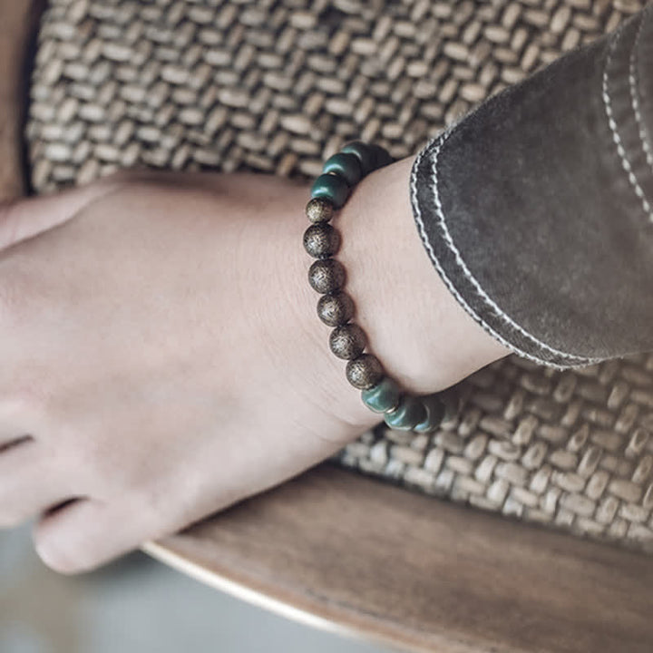 Buddha Stones Tibetan Cyan Bodhi Seed Copper Success Bracelet - image 2