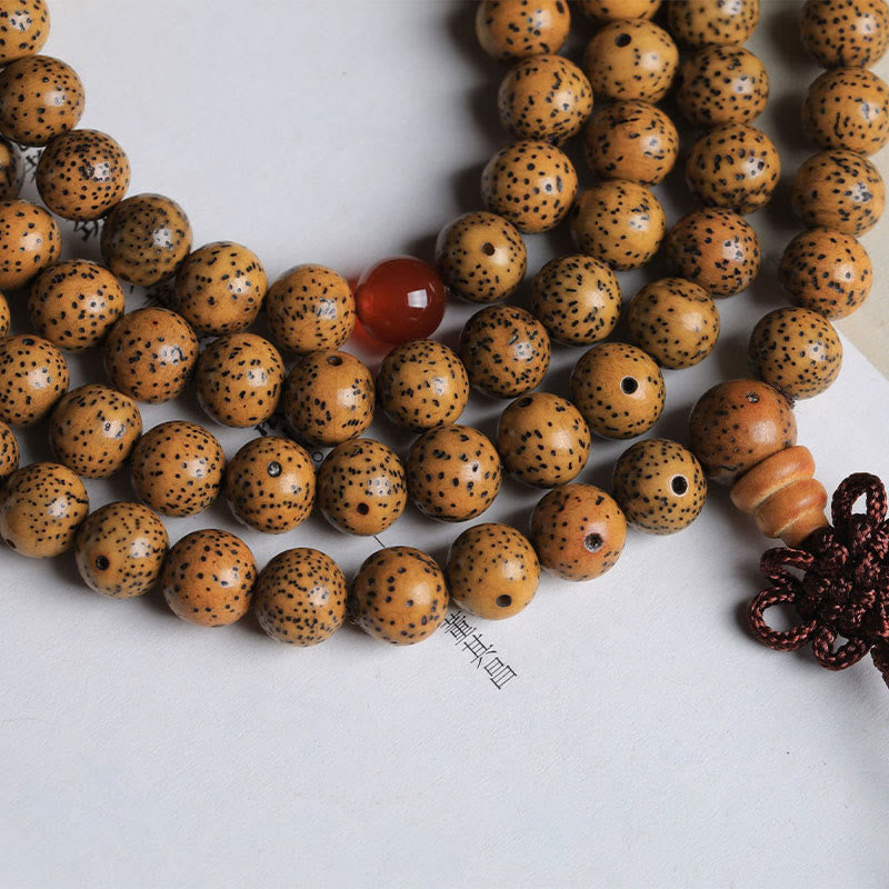 Buddha Stones 108 Mala Beads Bodhi Seed Red Agate Auspiciousness Bracelet - image 5