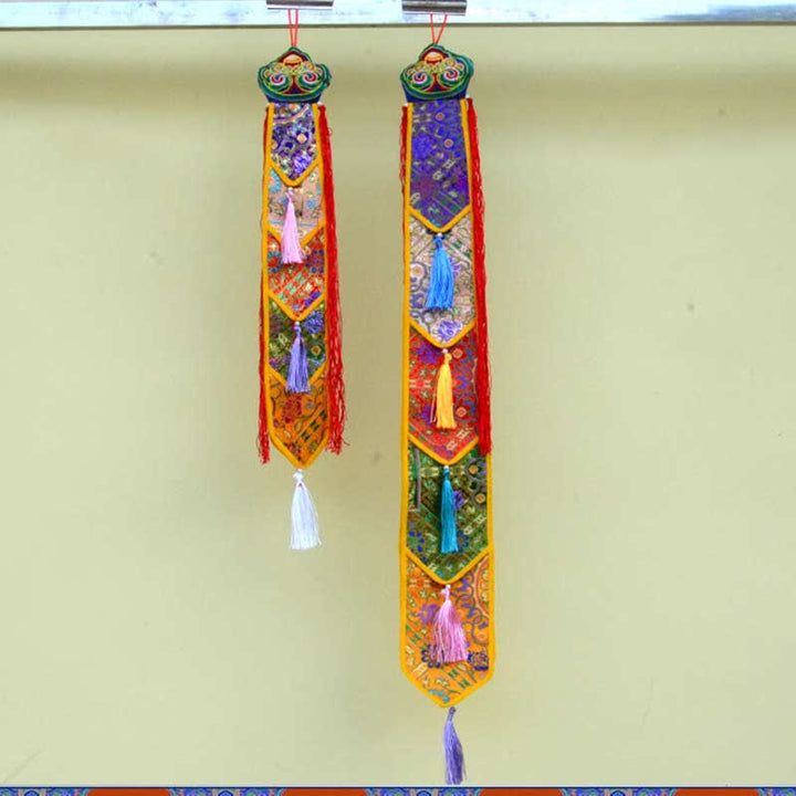 Lotus Flower Eight Auspicious Symbols Meditation Enlightenment Colorful Tassels Wall Art - image 19