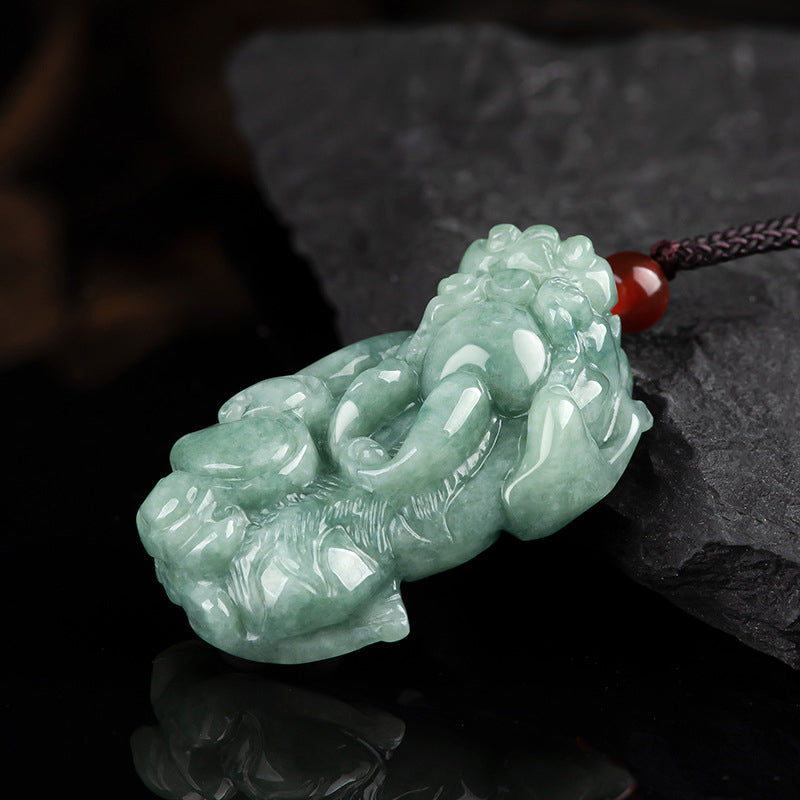 Buddha Stones Jade PiXiu Wealth Luck String Necklace Pendant - image 7