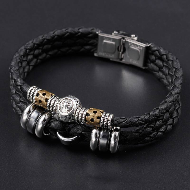 Buddha Stones 12 Constellations of the Zodiac Hematite Protection Bracelet - image 0