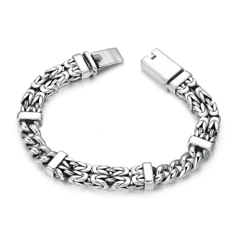 Buddha Stones Retro Chain Pattern Luck Healing Bracelet - 22cm - image 0