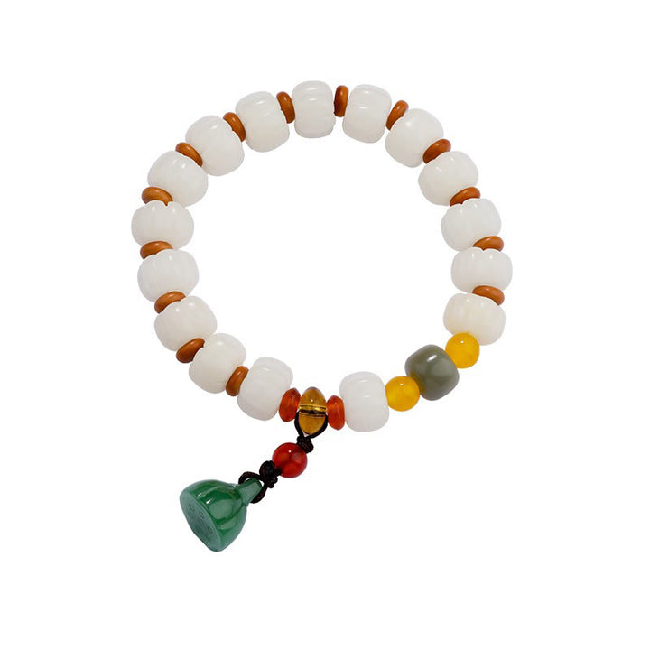 Buddha Stones Natural Bodhi Seed Red Agate Bodhi Calm Harmony Engraved Pumpkin Bead Lotus Bracelet - image 16