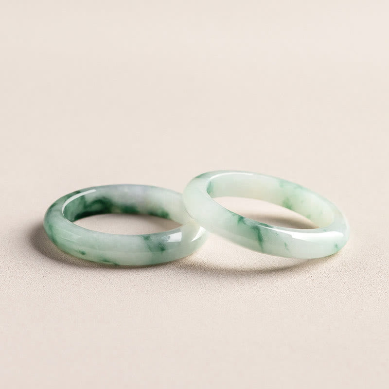 Buddha Stones Natural Green Jade Luck Abundance Ring - image 6