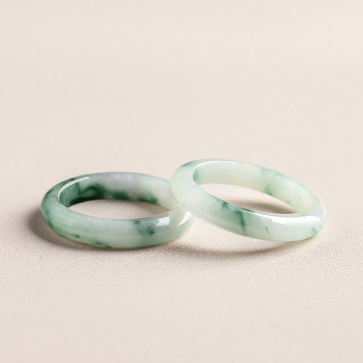 Buddha Stones Natural Green Jade Luck Abundance Ring - image 6