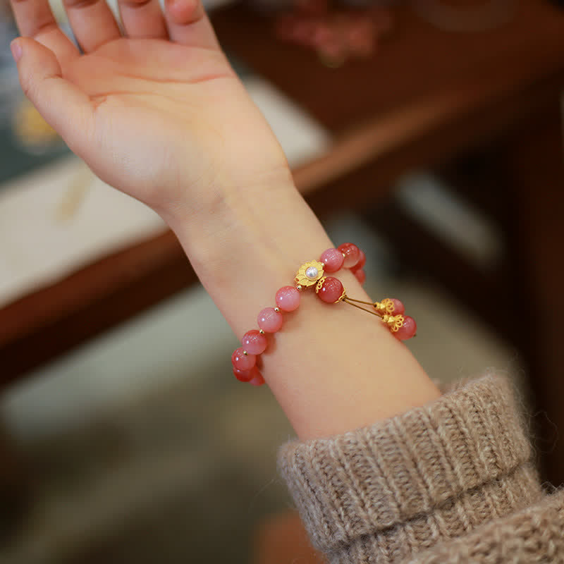 Buddha Stones 925 Sterling Silver Yanyuan Agate Lotus Flower Enlightenment Bracelet - image 3