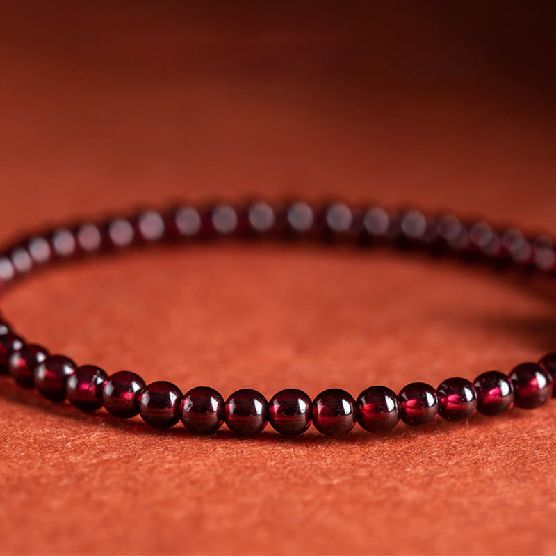Buddha Stones Garnet Cinnabar PiXiu Blessing Calm String Bracelet - image 9