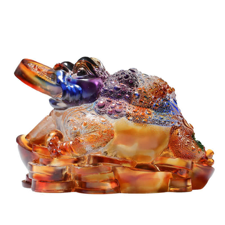 Feng Shui Frog Handmade Liuli Crystal Art Piece Wealth Home Office Decoration - image 14