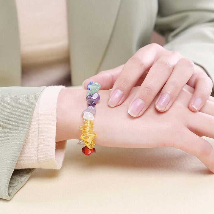 Natural Irregular Shape Crystal Stone Warmth Soothing Bracelet - image 57