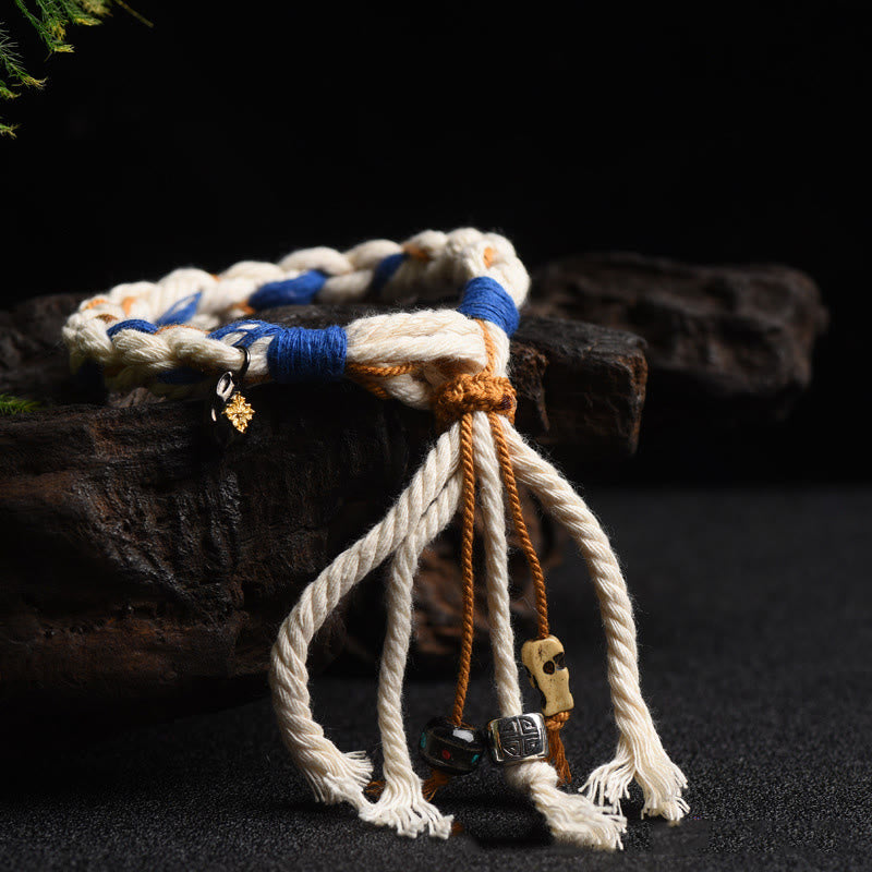 Buddha Stones Tibet Zakiram Goddess of Wealth Thangka Handmade Luck Bracelet - image 10