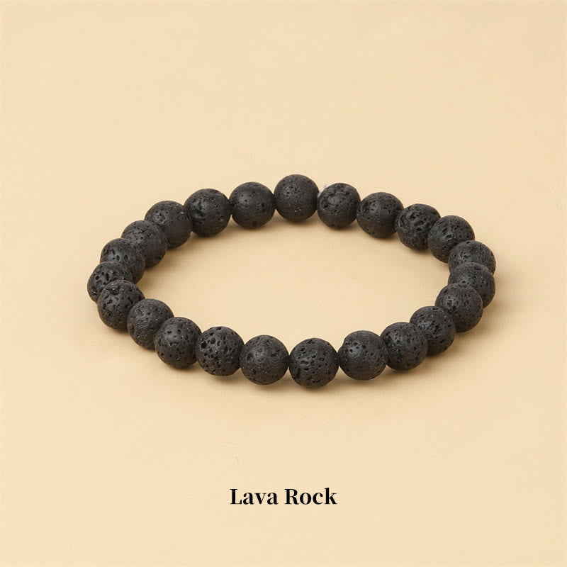 Buddha Stones Natural Stone Quartz Healing Beads Bracelet - 8mm - Lava Rock - image 61