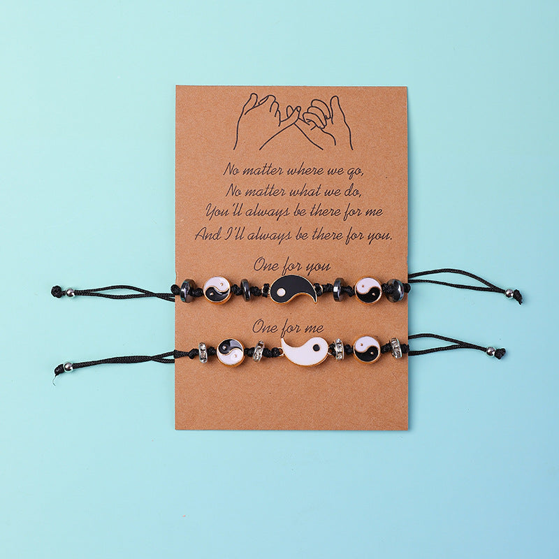 Buddha Stones 2pcs Yin Yang Hematite Couple Bracelet - image 20