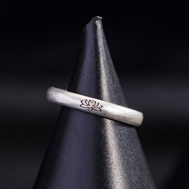 Buddha Stones 925 Sterling Silver Lotus Flower Enlightenment Ring - image 5