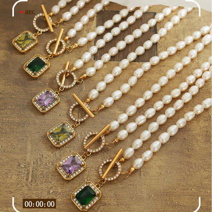 Pearl Zircon Wealth Charm Necklace Pendant - image 10
