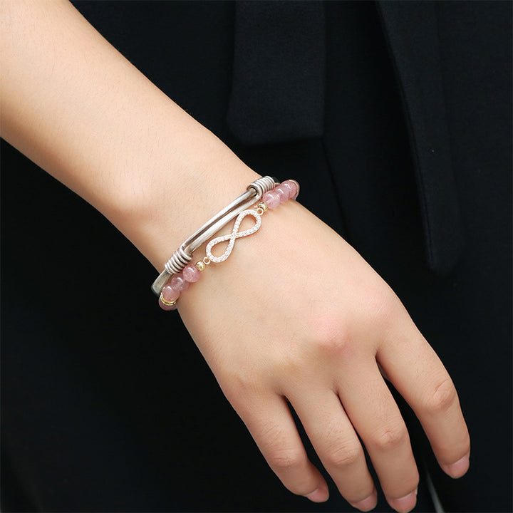 Buddha Stones Natural Strawberry Quartz Positivity Healing Bracelet - image 6