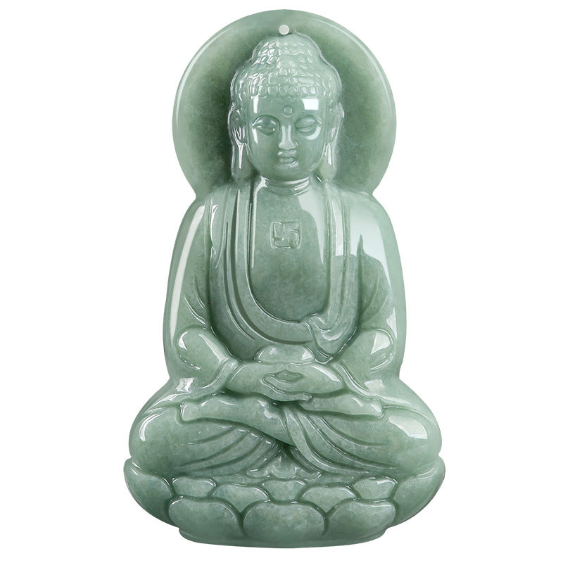 Buddha Stones Amitabha Buddha Jade Amulet Compassion String Necklace - image 7