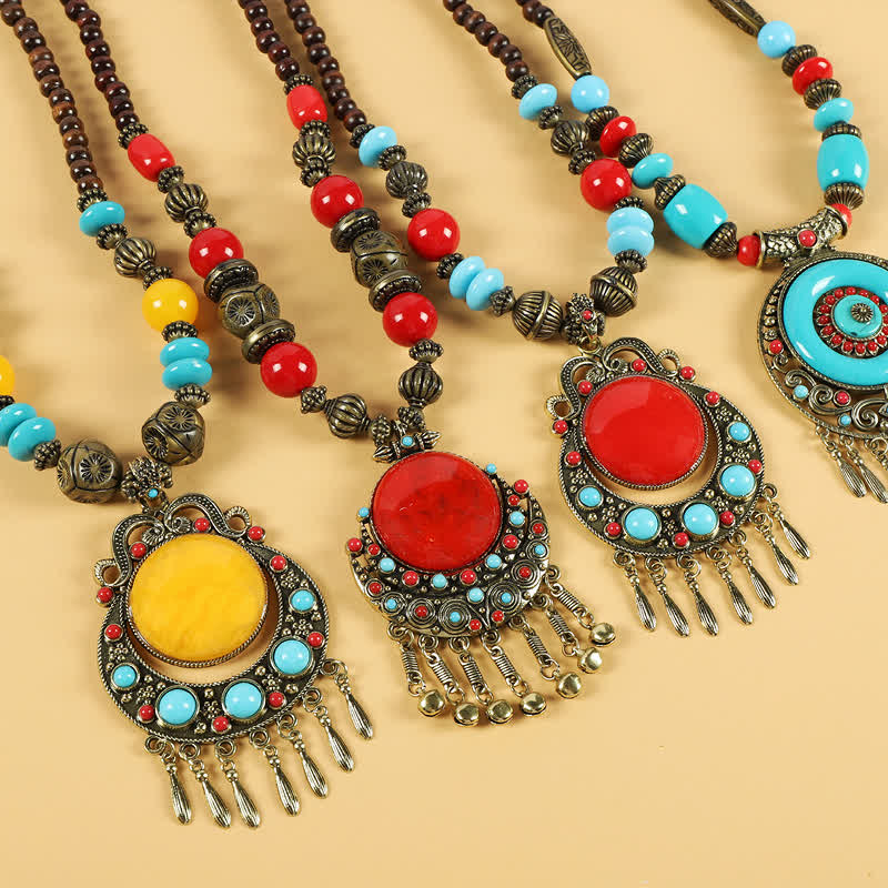 Tibetan Retro Beads Tassel Hair Decoration Hair Accessories - image 1