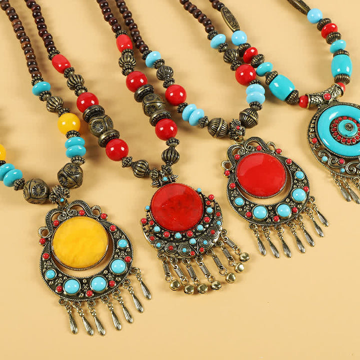 Tibetan Retro Beads Tassel Hair Decoration Hair Accessories - image 1