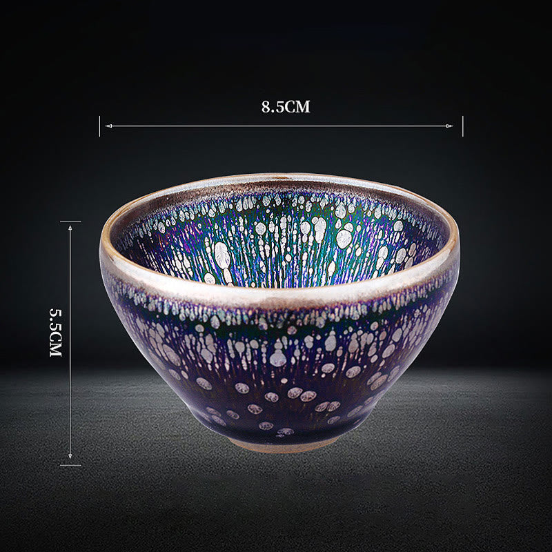 Buddha Stones Handmade Chinese Jianzhan Purple Glaze Ceramic Teacup Ceramic Tenmoku Kung Fu Tea Cup - image 3