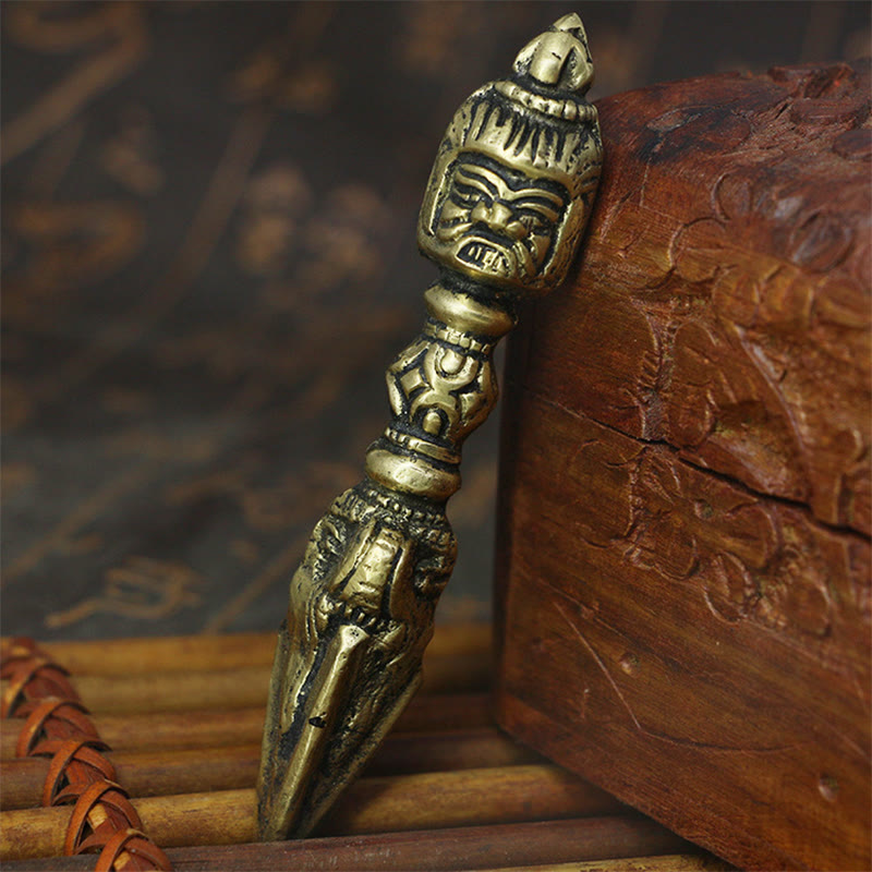 Buddha Stones Handmade Nepal Small Vajra Dorje Engraved Enlightenment Copper Decoration - Dorje/Vajra(Enlightenment♥Spiritual Power) - image 0