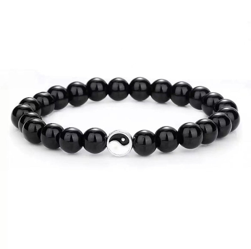 Buddha Stones 3pcs Natural White Turquoise Frosted Stone Bead Yin Yang Wealth Bracelet - image 10