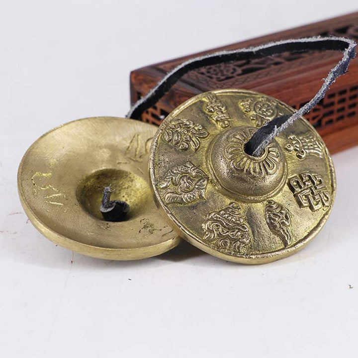 Buddha Stones Tibetan Tingsha Bell Six True Words Dragon Copper Balance Decoration With Bag - image 10