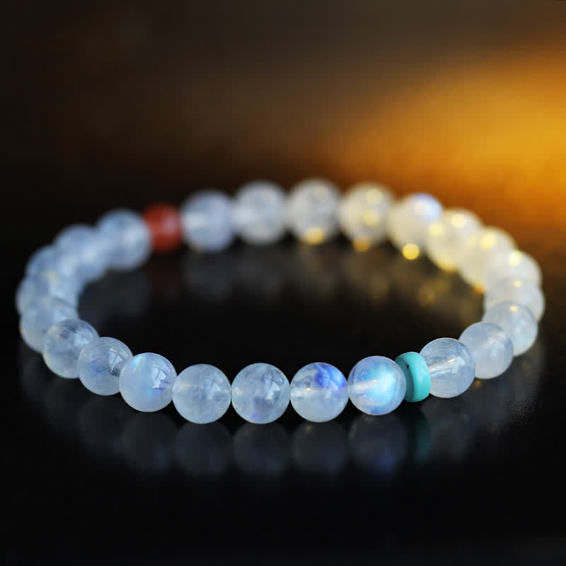 Buddha Stones Moonstone Calm Healing Positive Bracelet - image 1