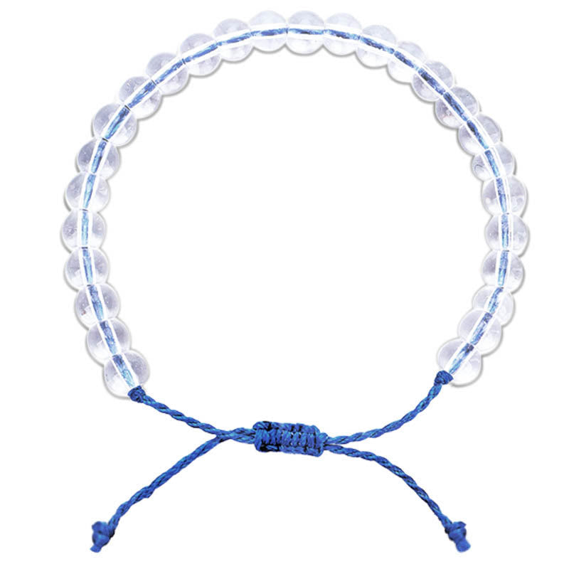 Buddha Stones Handmade Glass Beads Braided String Adjustable Bracelet - Blue - image 0