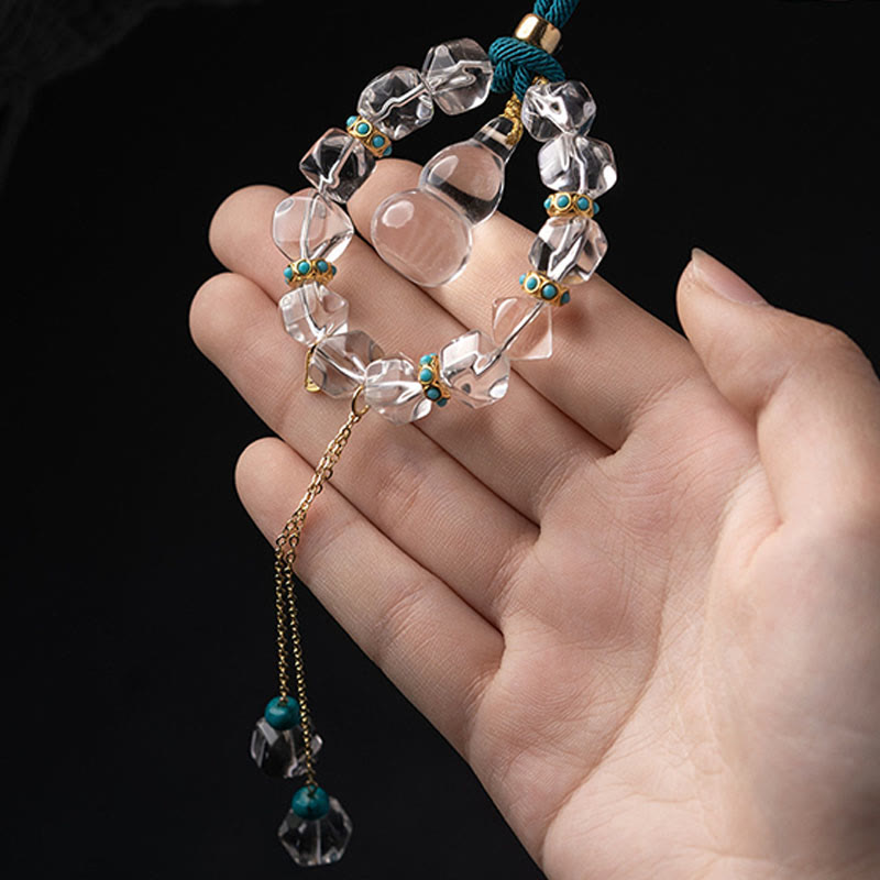 Buddha Stones White Crystal Deer Gourd Protection Car Hanging Decoration - image 12