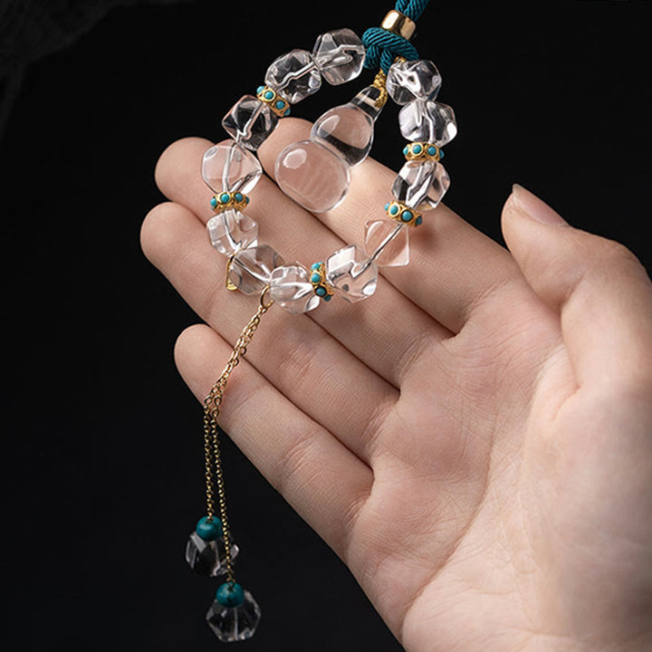Buddha Stones White Crystal Deer Gourd Protection Car Hanging Decoration - image 12