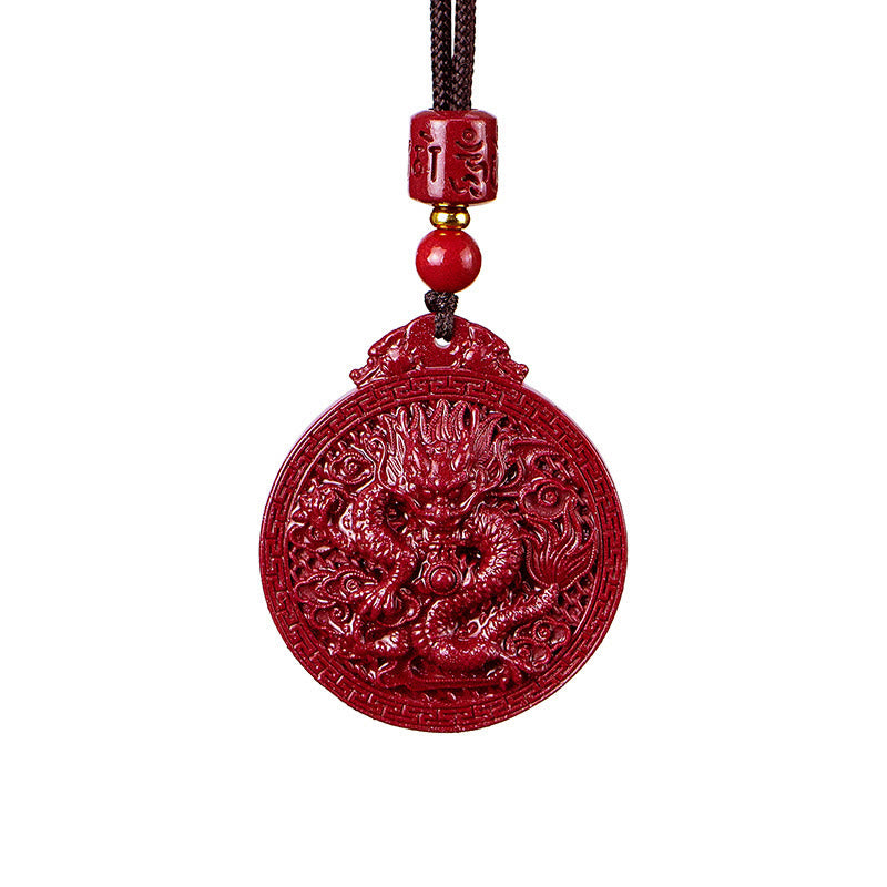 Buddha Stones Year of the Dragon Natural Cinnabar Dragon Protection Necklace Pendant - image 13