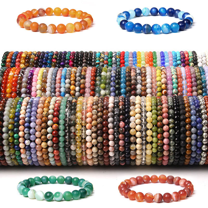 Natural Agate Stone Crystal Balance Beaded Bracelet - image 0