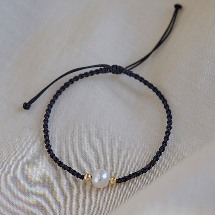 Buddha Stones Natural Pearl Bead Luck Braid String Bracelet - image 12