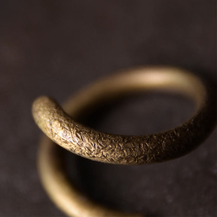 Buddha Stones Simple Design Copper Luck Adjustable Ring - image 4