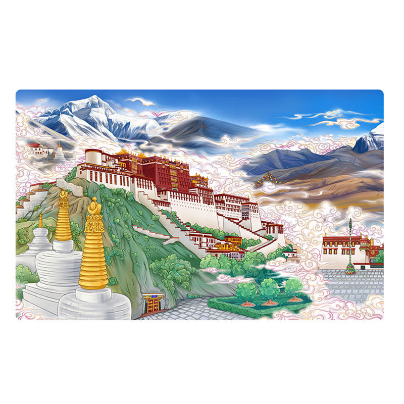 Tibet Potala Palace Paper LED Carving Lamp Art Night Lights Creative LED Table Lamp - image 9