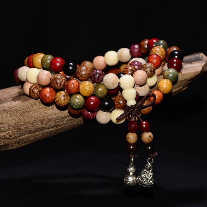 Buddha Stones  108 Beads Wenge Wood Mala Blessing Meditation Bracelet - 15mm - image 0
