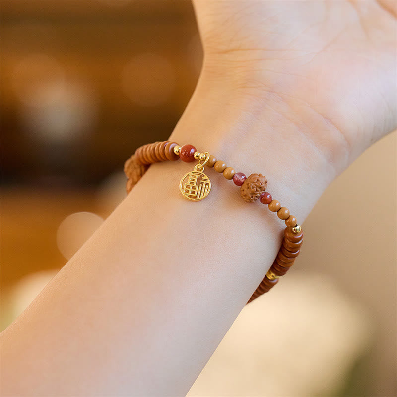 Buddha Stones Tibetan Bodhi Seed Black Onyx Smoky Quartz Om Mani Padme Hum Fu Character Wealth Bracelet - image 3